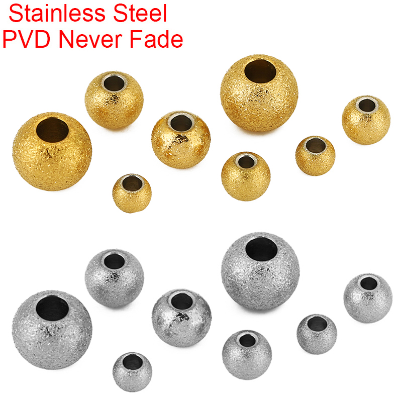 20pcs Stainless Steel Big Hole Beads Spacer Beads Charm Loose Beads for Jewelry Making Beading Bracelets Necklace Findings
