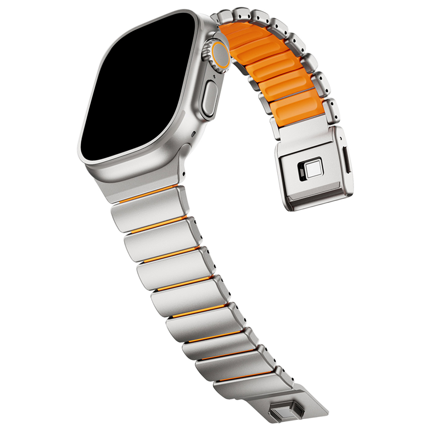 Pure titanium metal magnetic snapback watch strap, new model, suitable for Apple Watch 2025 men's strap