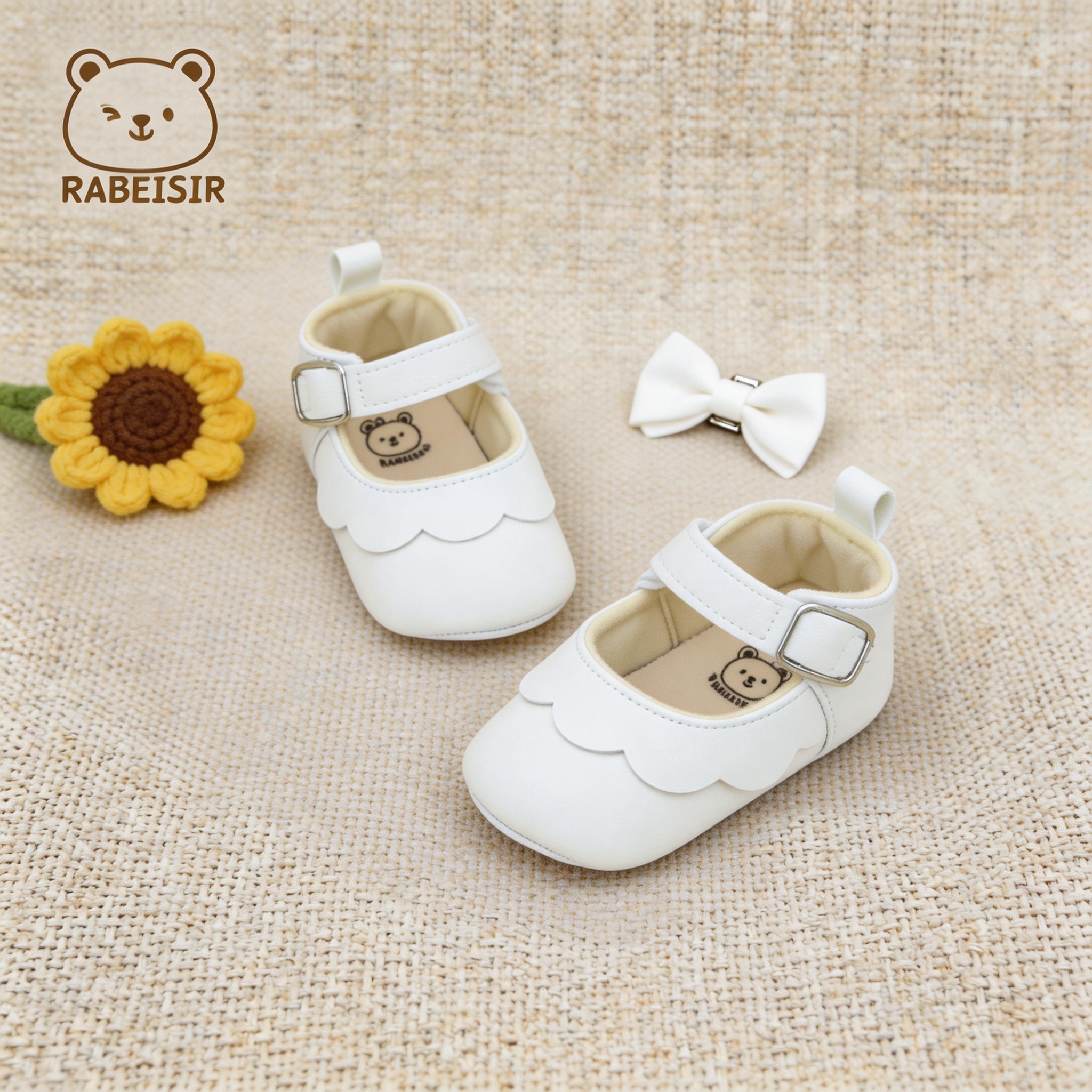 Spring and summer baby princess shoes, baby walking shoes, 0-1 and a half year old female baby shoes, sweet and cute