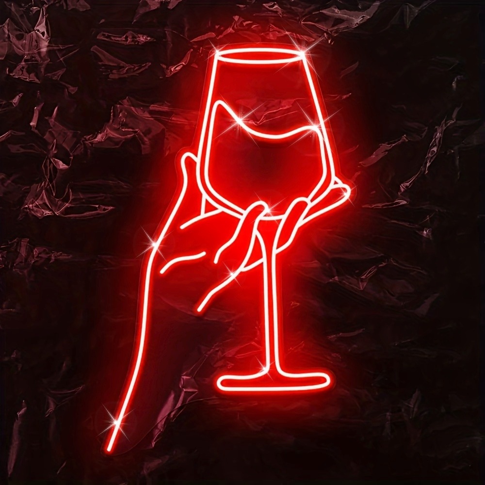 Cheers Glass LED Neon Sign USB Adjustable Party Light Home Bar Bedroom Portable Wall Decoration Neon Wall Decoration