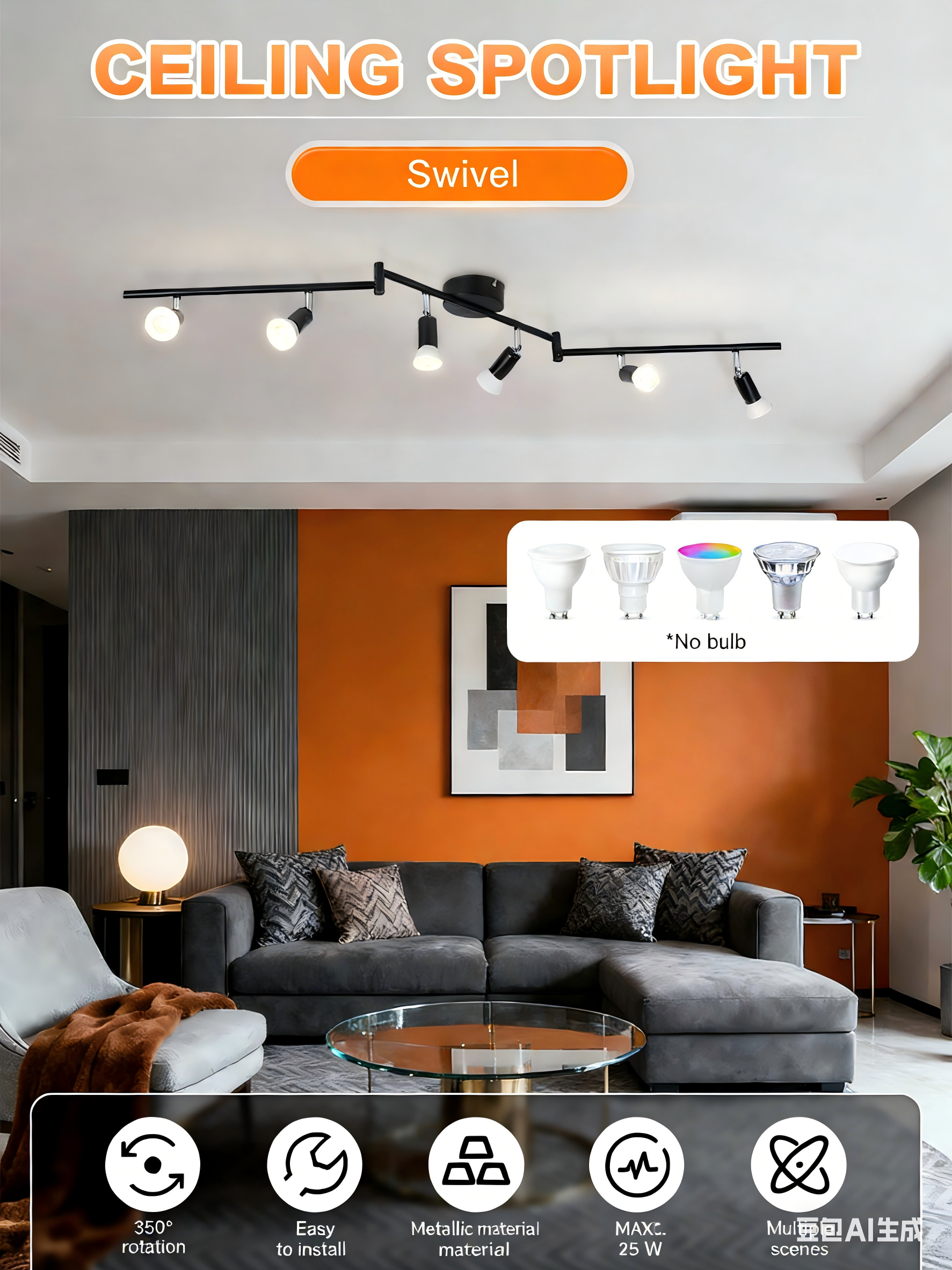 110v 220v Foldable Led Pendant Lights with GU10 Bulbs Ceiling Chandelier for Kitchen Living Room Spotlight lighting Decoration