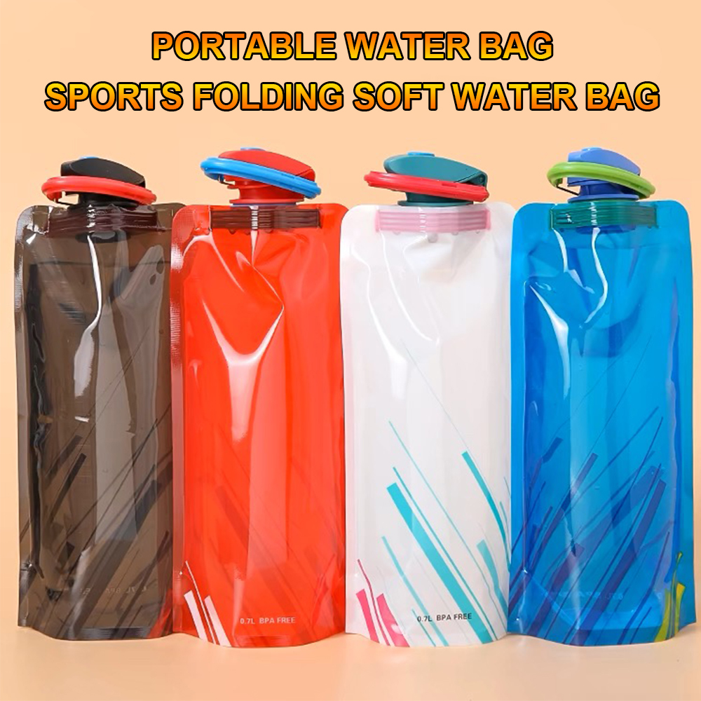 Outdoor Cycling Sports Water Bottle - Mountaineering Portable Water Cup - PE Plastic Folding Water Bag - Promotion Water