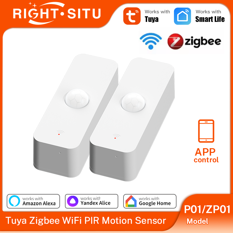 Tuya Zigbee WiFi PIR Motion Sensor APP Remote Control via SmartLife Works With Home Yandex Alexa
