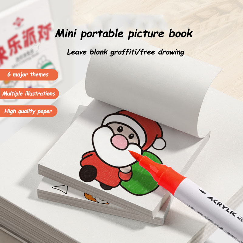 Cute and convenient mini coloring book painting book painting watercolor pen painting coloring art supplies pen gpt