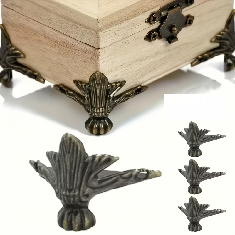4/8 pieces antique-style furniture leg protectors - jewelry box legs and hardware accessories, home leg protection