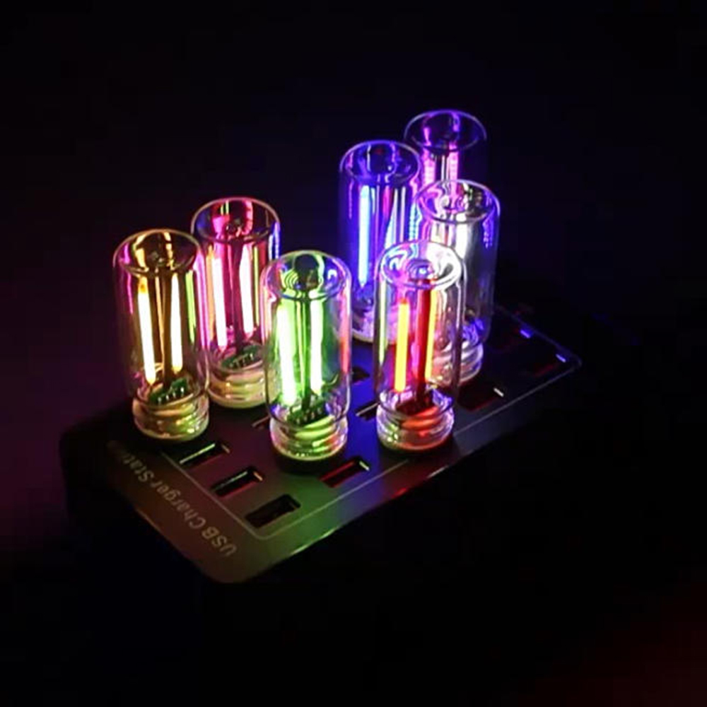 5V USB Ambient Light LED Filament Glass Bulb Touch Dimming Retro Edison Night Light for Car Home Room Festival Decoration