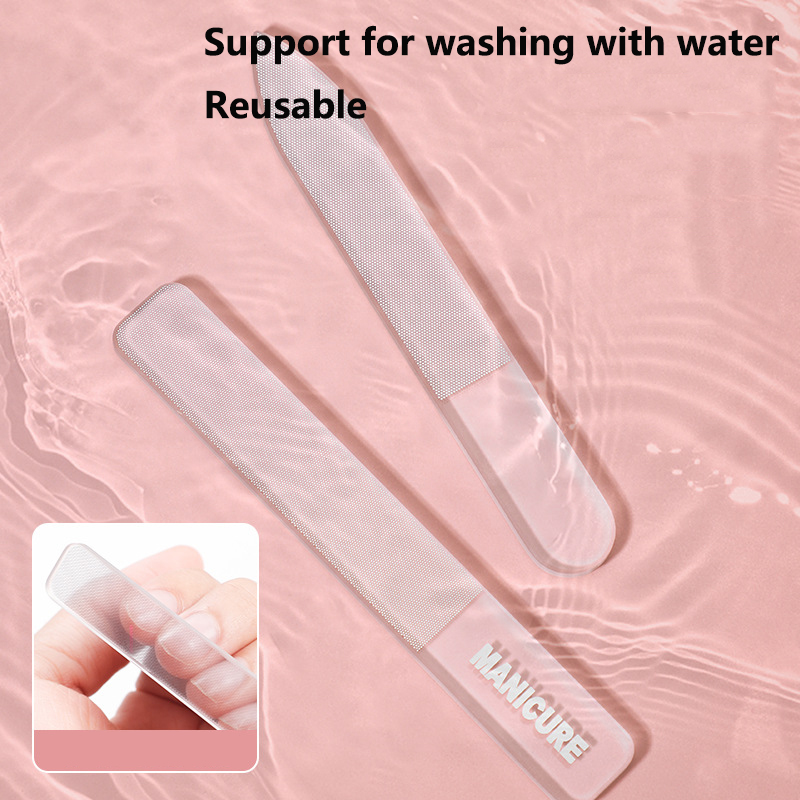 Portable Glass Nail File - Washable for Easy Cleaning - An Excellent Tool for Manicure Polishing and Shaping Nails.