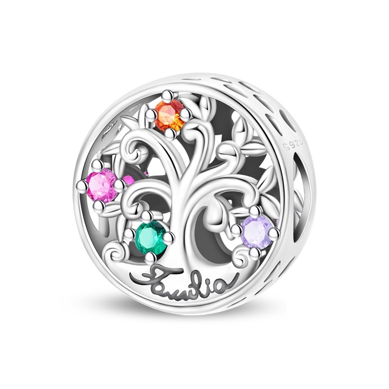 Original 925 Sterling Silver Family Life Tree Charms Beads DIY Women Birthday Jewelry