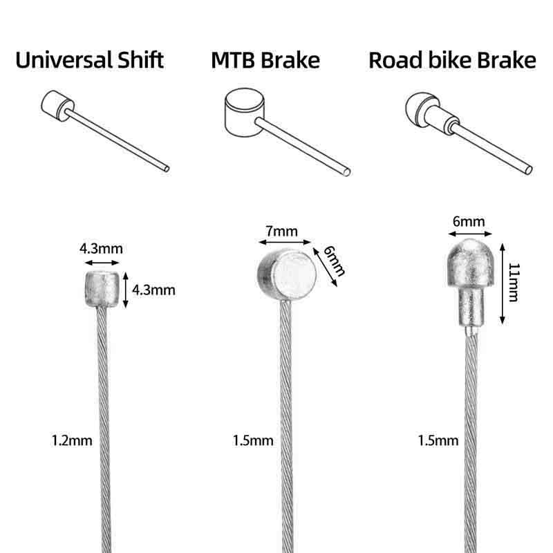 2pcs Stainless Steel Bicycle Inner Shift Cable Zinc Coated Brake Shifter Cable for MTB/Road Bike 2000mm Derailleur Cable Set