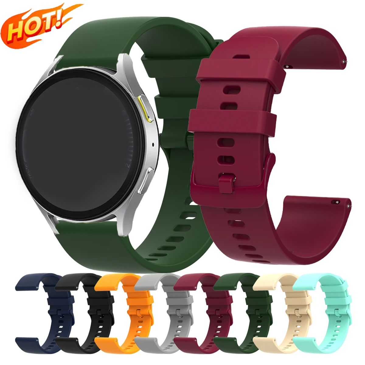 20mm 22mm Silicone Strap For Garmin Vivoactive 3 4 4S Band Watch Venu for Samsung Active Huawei Watch GT 2 46mm Amazfit GTR