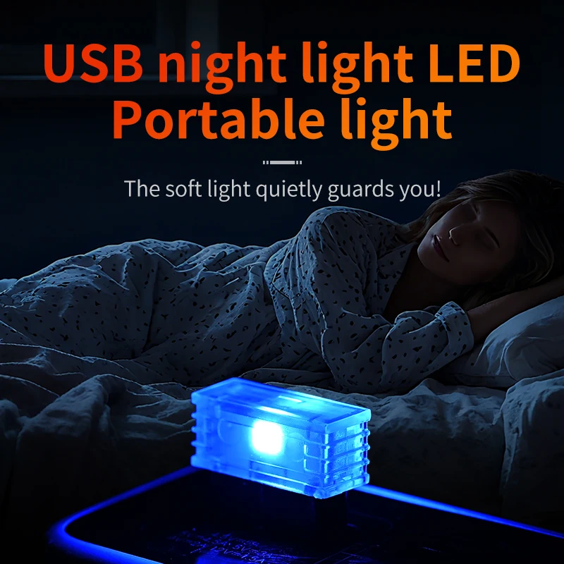 1pcs USB Nightlight LED Portable Lighting for Bedroom Emergency Bedhead Bedroom Sleep Mini LED Light