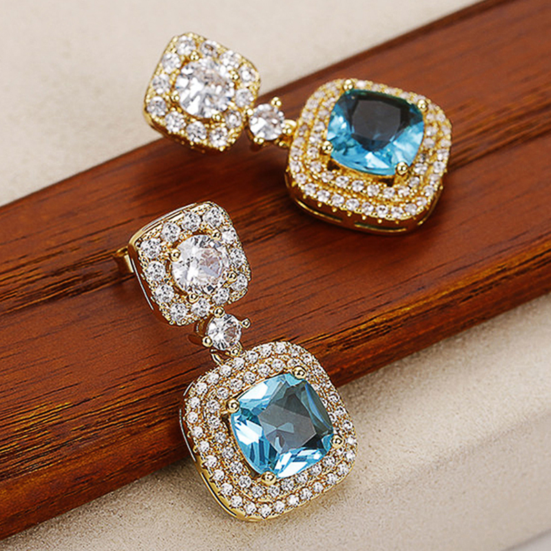 Huitan Luxury Rose Gold Color Hoop Earrings for Women Micro Pave Cz Jewelry Gorgeous Female Engagement Party Accessories