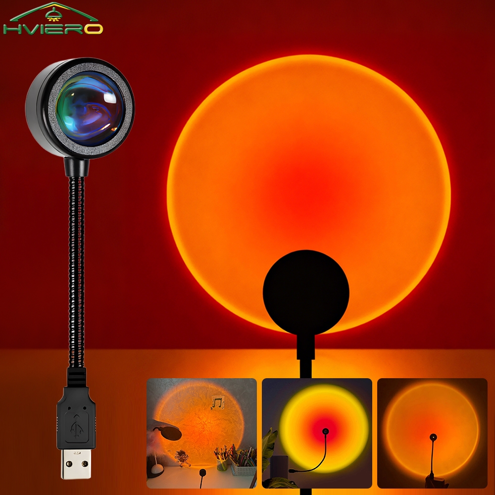 Colorful Gradient Usb Led Sunset Lamp Home Background Decoration Photography Mood Lights Flexible Decorative Atmosphere Lamps