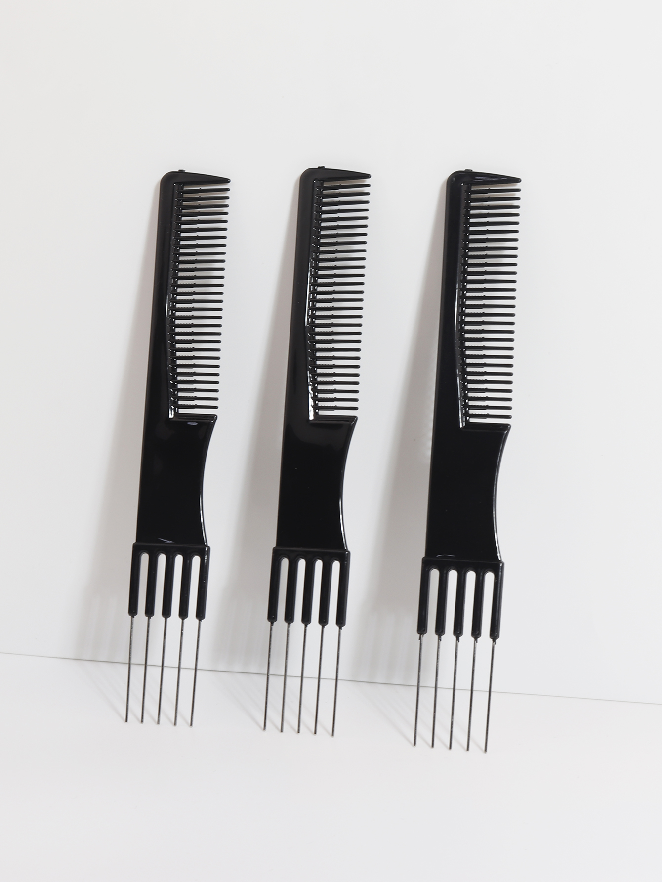 1/3pcs styling comb set, with stainless steel metal fork and fine toothed comb, special for real hair