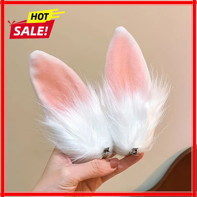 Handmade Faux Fur Animal Ears Headband Furry Cat Fox Ear Hairhoop Headwear Costume Accessory for Cosplay Masquerade