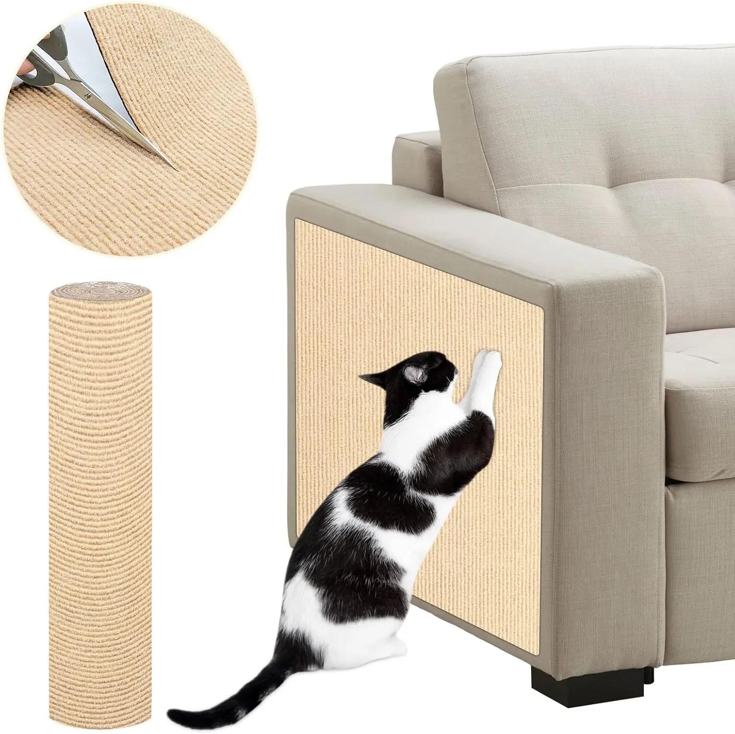 NAMUNY Anti Cat Scratch Sofa Cat Crawling Mat Sofa Protection Self-Adhesive Carpet Cats Scratch Board Cats Toys A