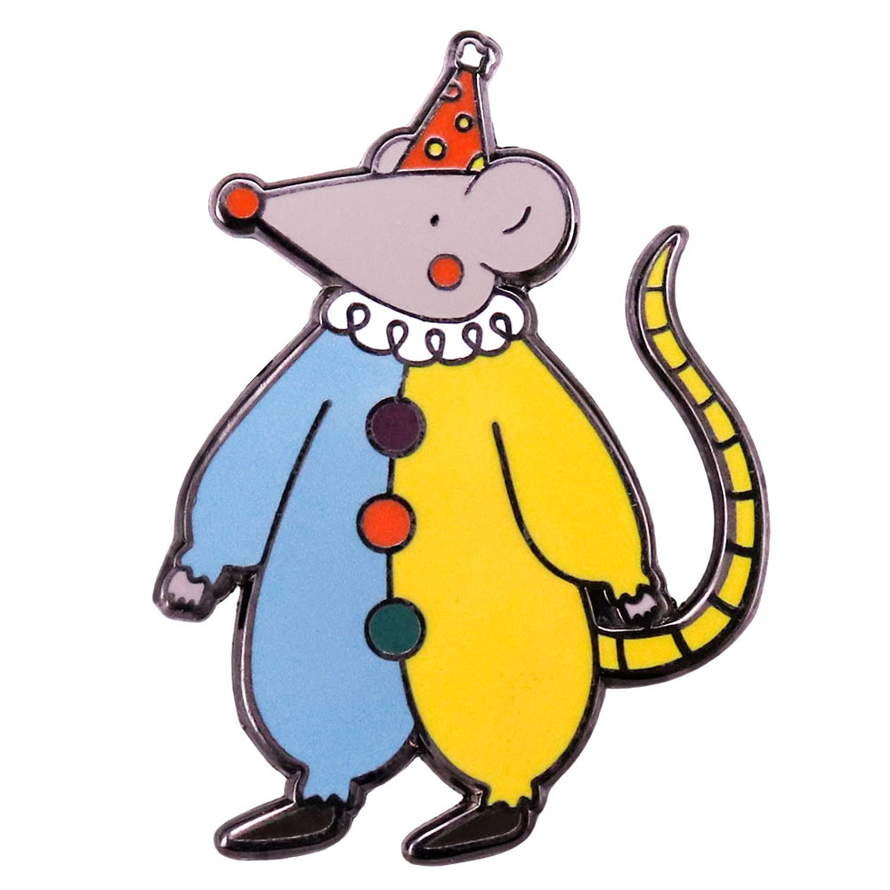 1pc Cute Clown Mouse Enamel Pin Whimsical Party Mouse Design, Colorful Circus Accessory for Birthday Whimsical Accessory Lovers