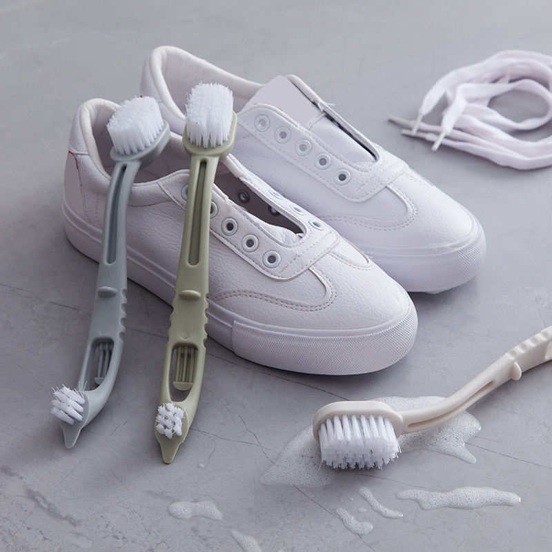 1pc, Dual-Headed Long Handle Cleaning Brush, Soft Bristle Shoe Brush, Shoes Cleaning Brush, Stains Removal Brush, Multifunctiona