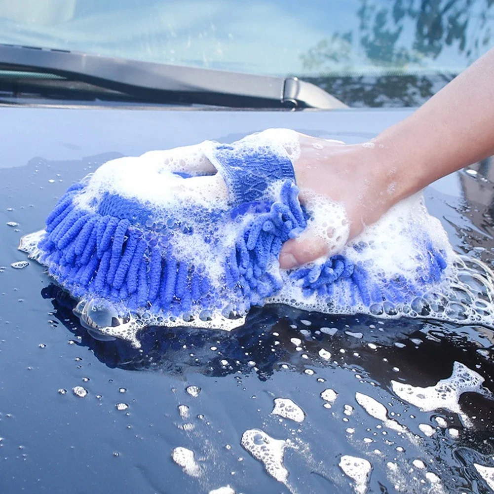 Microfiber car wash sponge, car care detail brush; car wash towel, multi-functional cleaning tool.