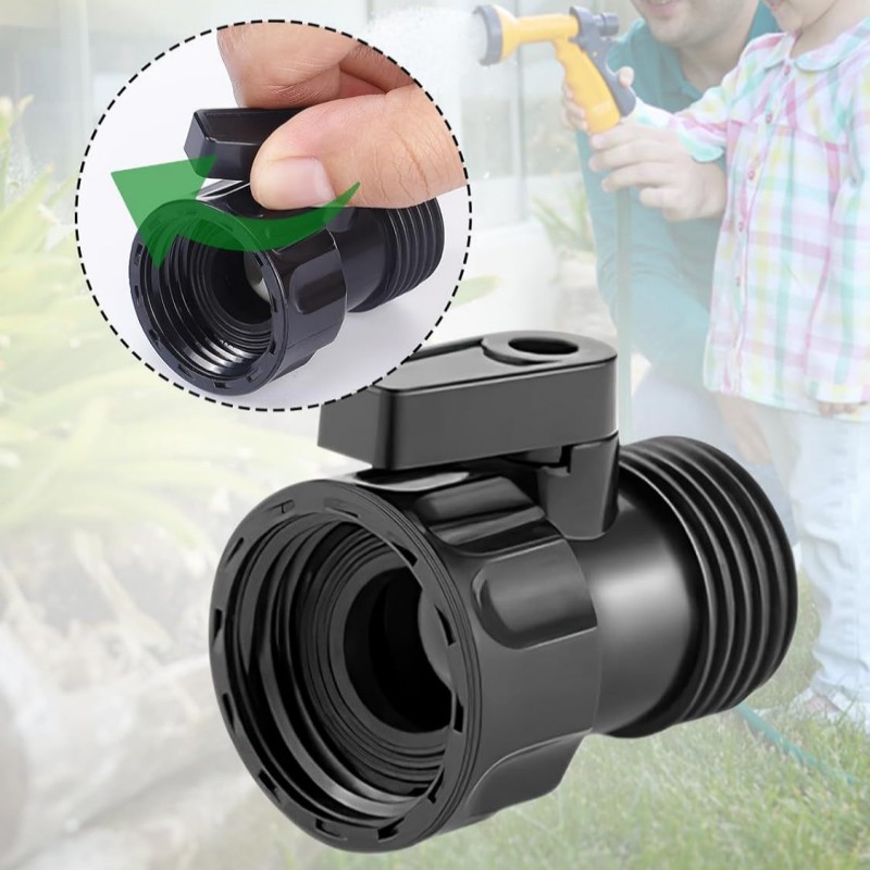 1pcs 3/4" Plastic Garden Hose Shut Off Valve Standard Water Shutoff Valve Shut Off Ball Valve Thread Connector Coupling For Wate