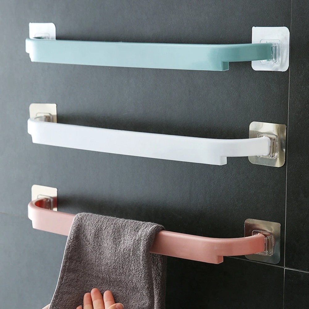 No Drill Wall Mounted Towel Rack Bar, Self-Adhesive Easy Installation Design, For Bathroom Kitchen Toilet Laundry Room Use