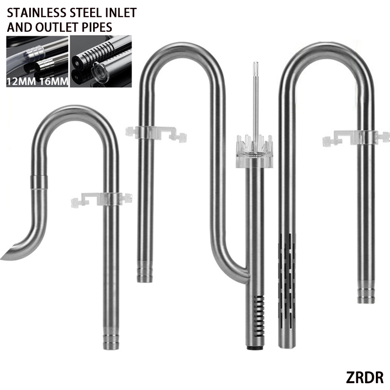 ZRDR Fish tank filter tube filter Aquarium external 304 stainless steel inlet and outlet Oil removal film filter accessories