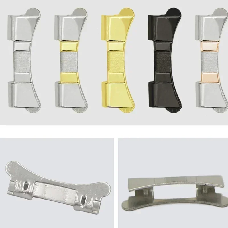 Stainless Steel Watch Accessories Curved end Piece 14mm 15 16 17 18 19 20 21 22 23 24mm Strap Replacement connector Accessories