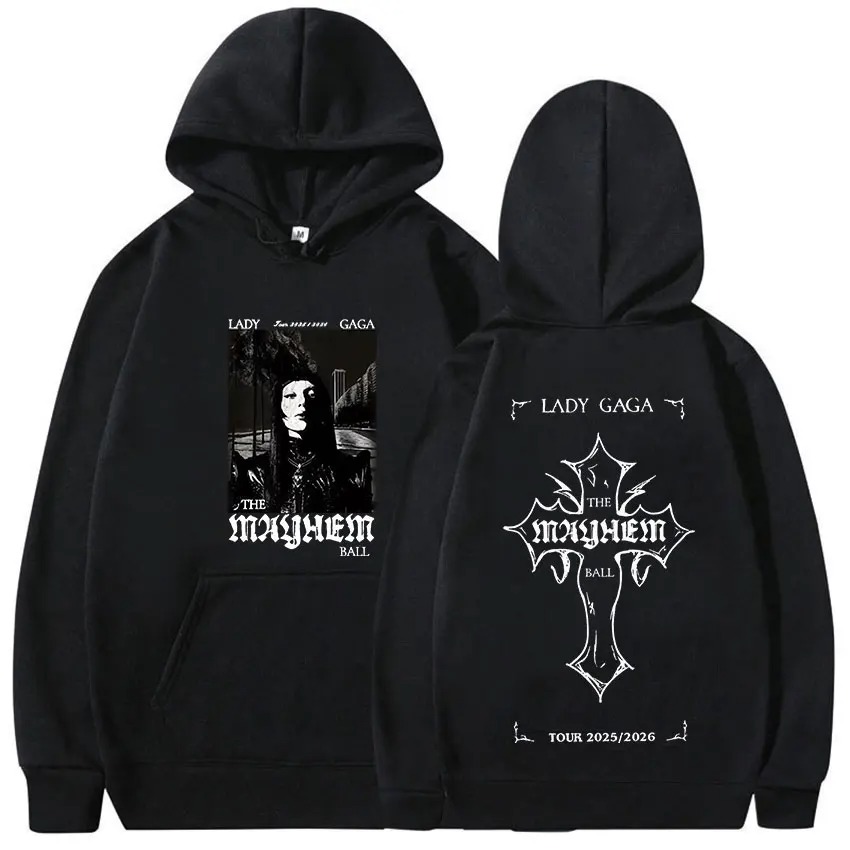 2026 New Lady Gaga The Mayhem Ball Tour Album Global Tour Mercah Print Hoodie Men Women Oversized Sweatshirt Casual Streetwear
