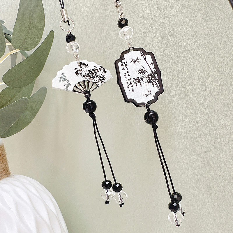 1PC Charms Backpack Hanging Decoration Fashion Jewelry Chinese Style Anti-lost Phone Lanyard Bag Retro Tassel Pendant Keychain