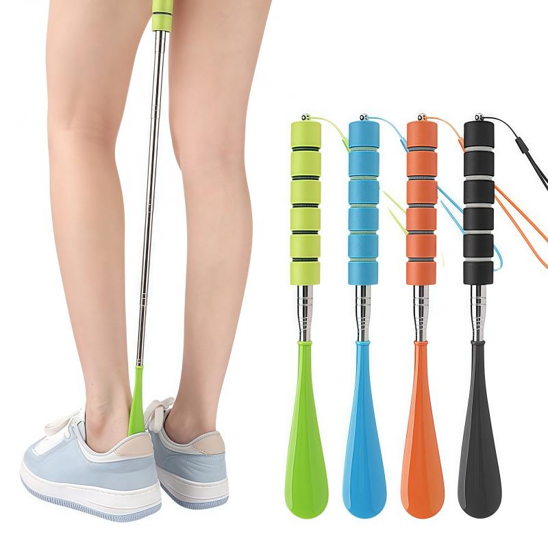 Shoehorn Long Handle 29cm-70cm Telescoping Metal Portable Long Handle Shoe Horn for Men Women Kids Shoes