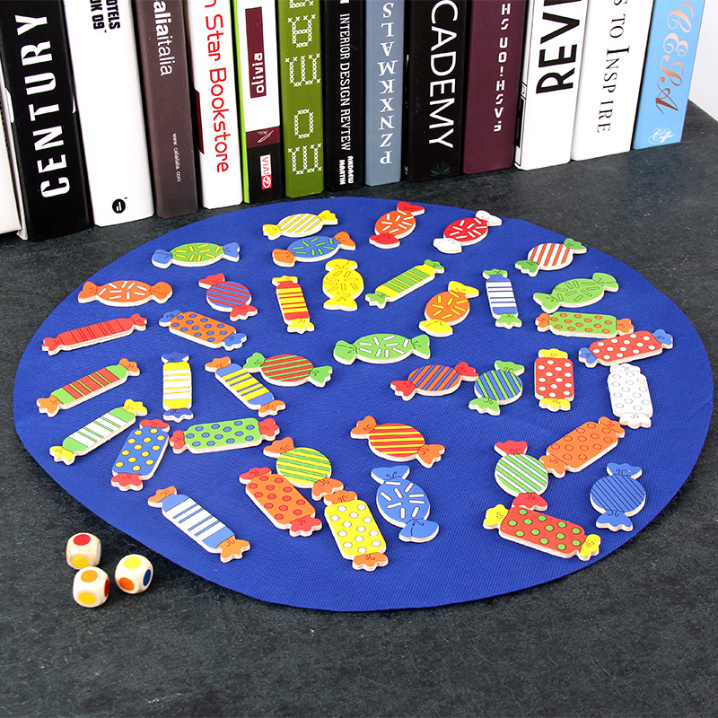 Wooden Children Candy Game Shape Memory Matching Toy Color Cognition Parent-child Interaction Boy And Girl Educational Toy
