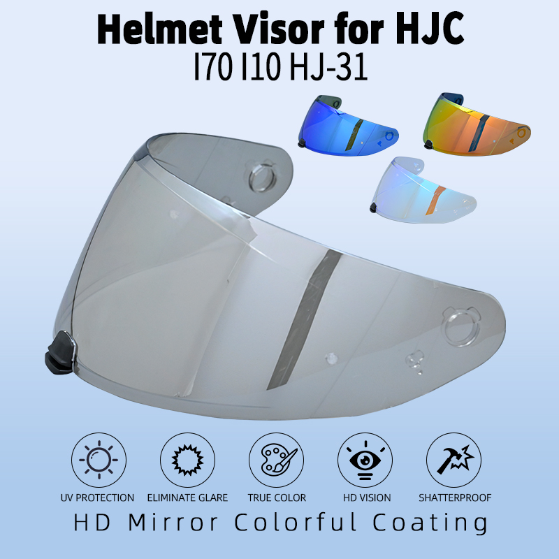 For HJ-31 Motorcycle Full Face Helmet Visor Lens for HJC I70 I10 Anti-UV Dustproof Lens Accessories Visor 10 Color Available