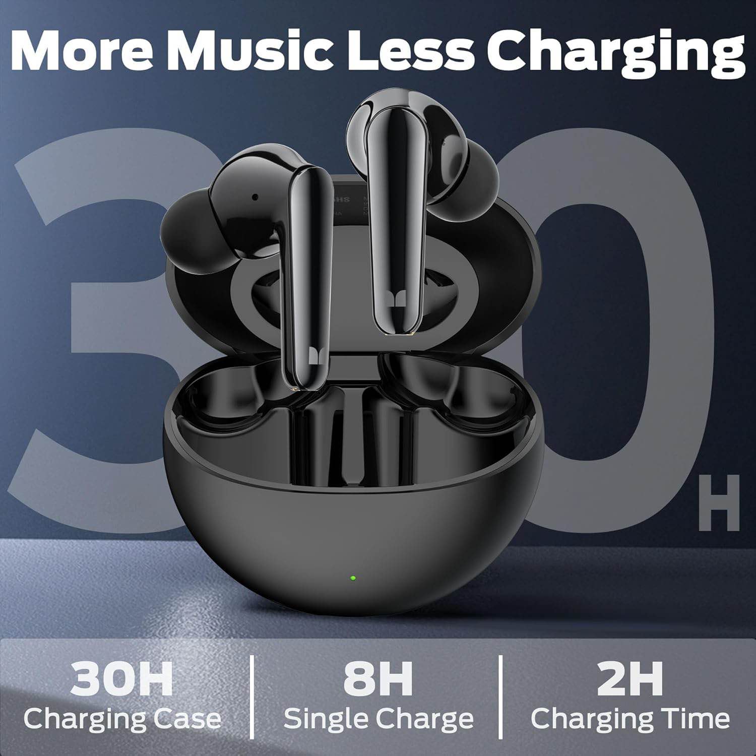 Monster Wireless Airpods N-Lite 203 AirLinks ENC Bluetooth 5.3 HiFi Stereo, 30H Playback Crystal Clear Smooth Sound Bass