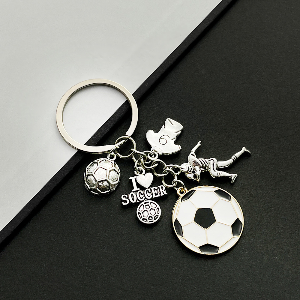 1PC Football Accessories - I Love Football Keychains Number 9 Jersey Design Ideal for Soccer Fans