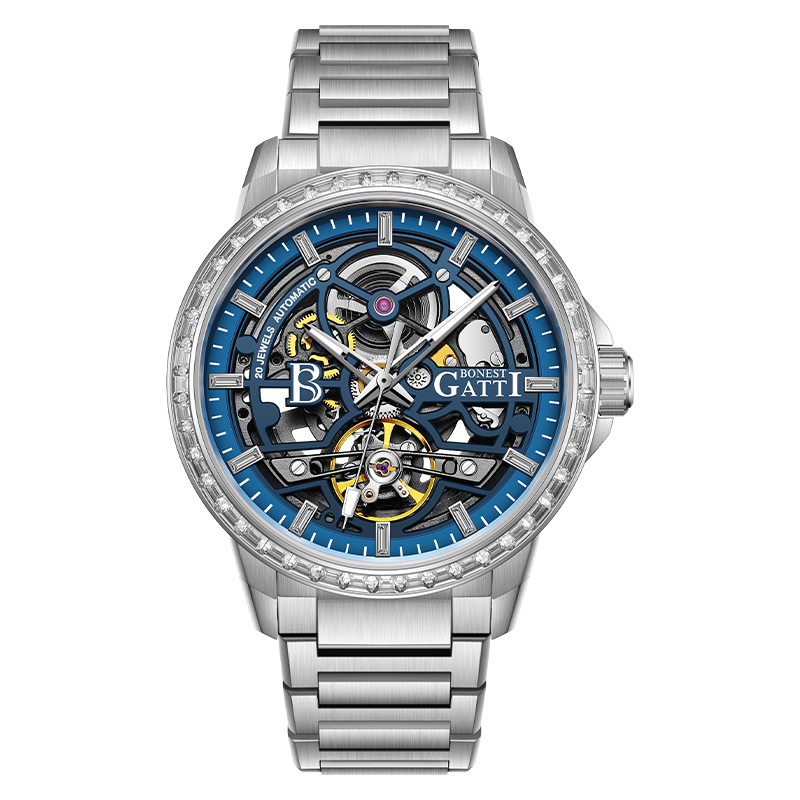 BONEST GATTI Watches Mechanical Wristwatch Waterproof Sapphire Luminous Skeleton Dial Men Automatic Watch