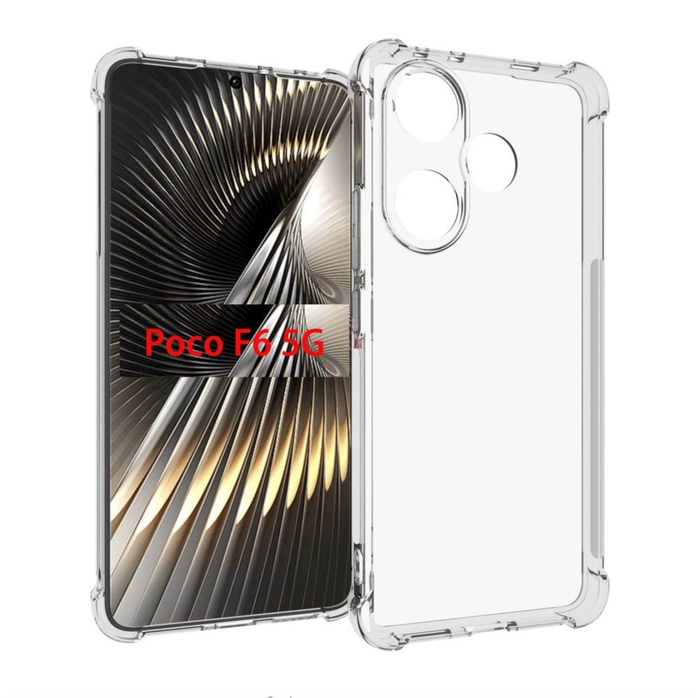 For Xiaomi Pocophone Poco F6 5G Thick Shockproof Clear Silicone Case for POCO F6 Transparent Cover