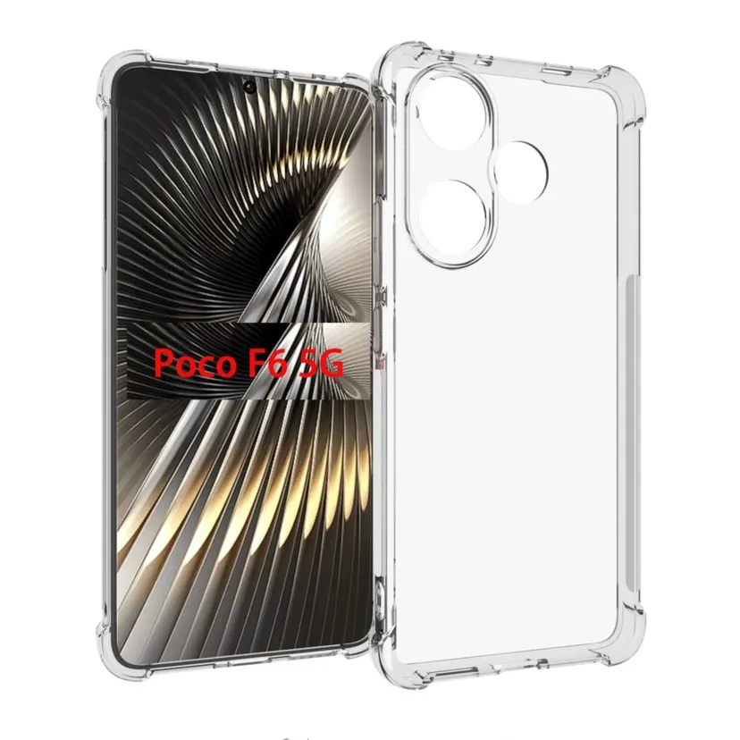 For Xiaomi Pocophone Poco F6 5G Thick Shockproof Clear Silicone Case for POCO F6 Transparent Cover
