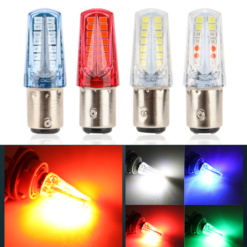 2pcs 1157 BA15D LED Brake Light Motorcycle Strobe LED Parking Tail Light Flashing Warning Reversing Stop Lamp Turn Signal Light