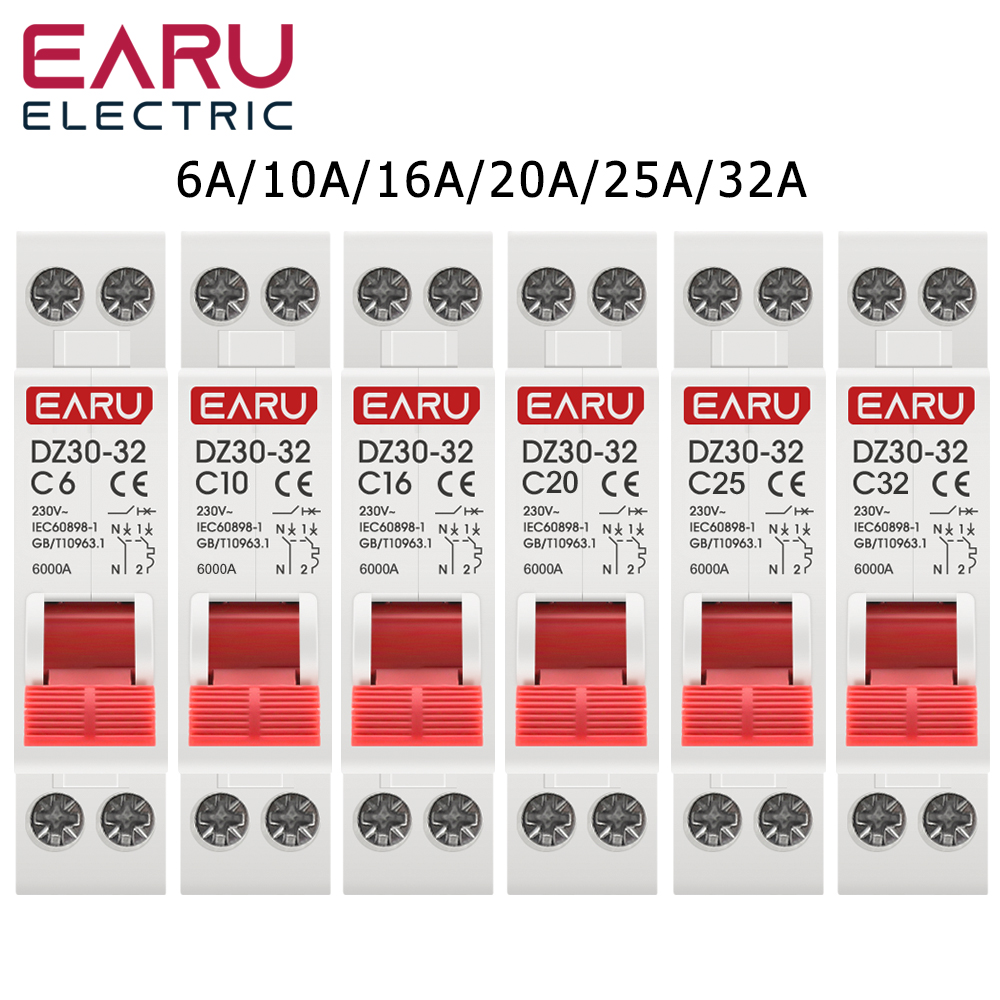 TZ30-32 DPN 1P+N Mini Circuit Breaker MCB 6A 10A 16A 20A 25A 32A Din Rail Mounting Miniature Household Air Switch