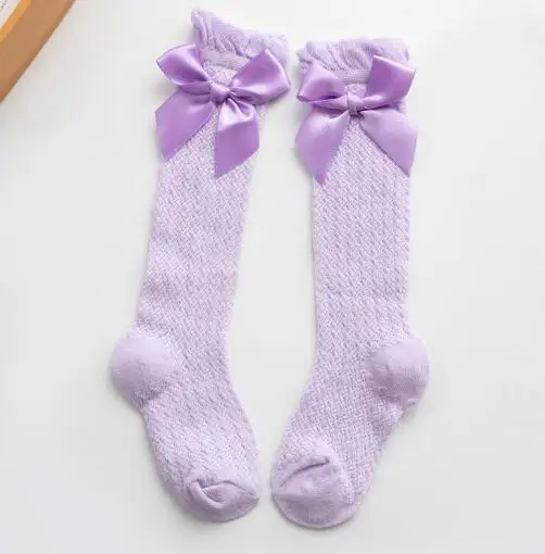 0-3T Newborn Baby Girl Bowknot Middle Tube Socks Bow Knee High Long Cotton Lace Baby Socks Comfortable Children Princess socks