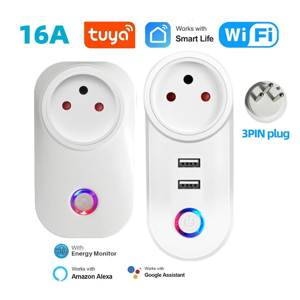 16A Israel Smart Plug WIFI Socket Bluetooth USB ISR IL Outlet-Voice Timer Remote-Tuya/Alexa/IFTTT/ Life Home Automatio