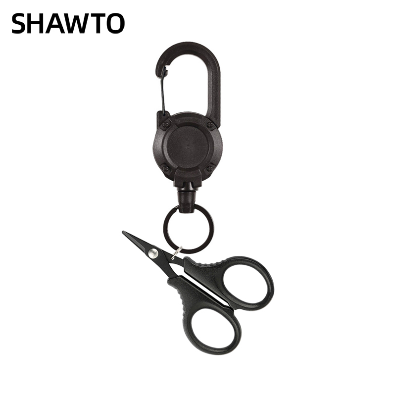 Shawto Titanium Coated Stainless Steel Fishing Scissors Line Cutter for PE Braid Carp Fishing Tools Plier Cut Tackle