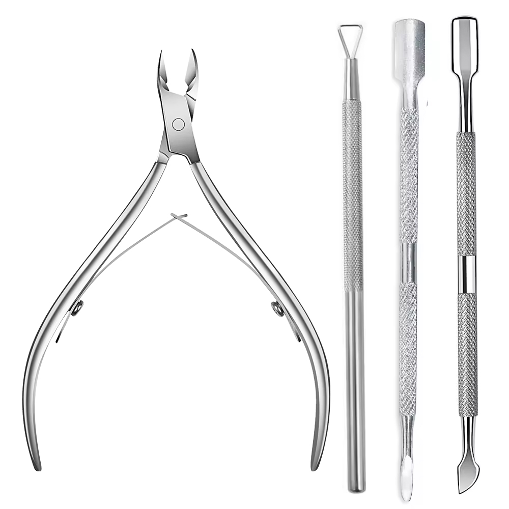 Professional Cuticle Trimmer with Dual End Pusher Nail Nipper Stainless Steel Manicure Tools for Salon & Home Use