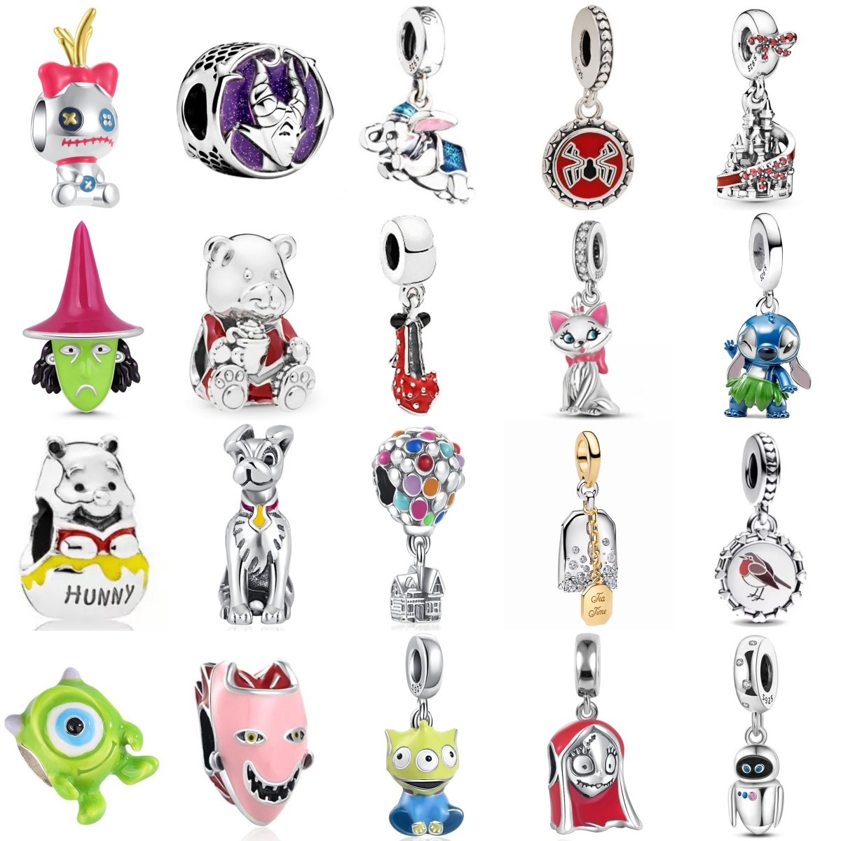 925 Silver Cartoon Animal Robot Hot Air Balloon Dog Charm Beads Fit European Bracelet, Cute DIY Jewelry for Women