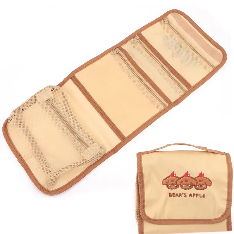 Z. Folding Cosmetic Bag Portable Travel Makeup Organizer Bags Dry&Wet Separation Toiletry Bag Women Waterproof Storage Washbag