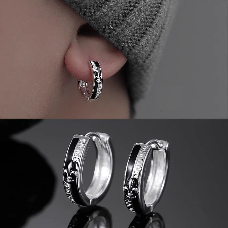1Pc New In Fashion Hip Hop British Style Hoops Ear Stud Piercing Earrings For Women Men Trendy Aesthetic Jewelry Accessories