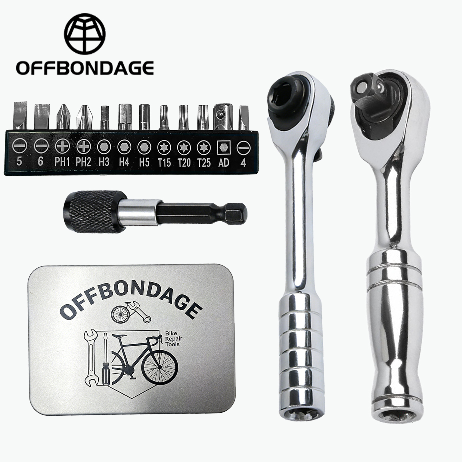 OFFBONDAGE Portable Tool kit Multifunctional Repair Tool Bag Ratchet Wrench Kit Tire Lever Mini Pump Tools Set Bike Accessories