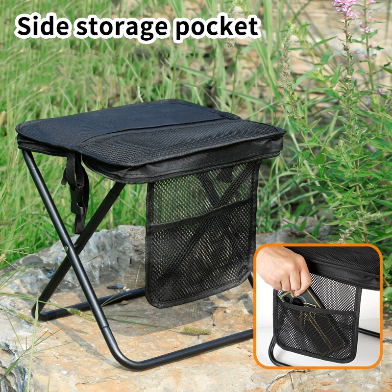 Portable Folding Stool Foldable Backpack Stool Lightweight Mini Easy Carry Outdoor Chair For Travel Camping Hiking
