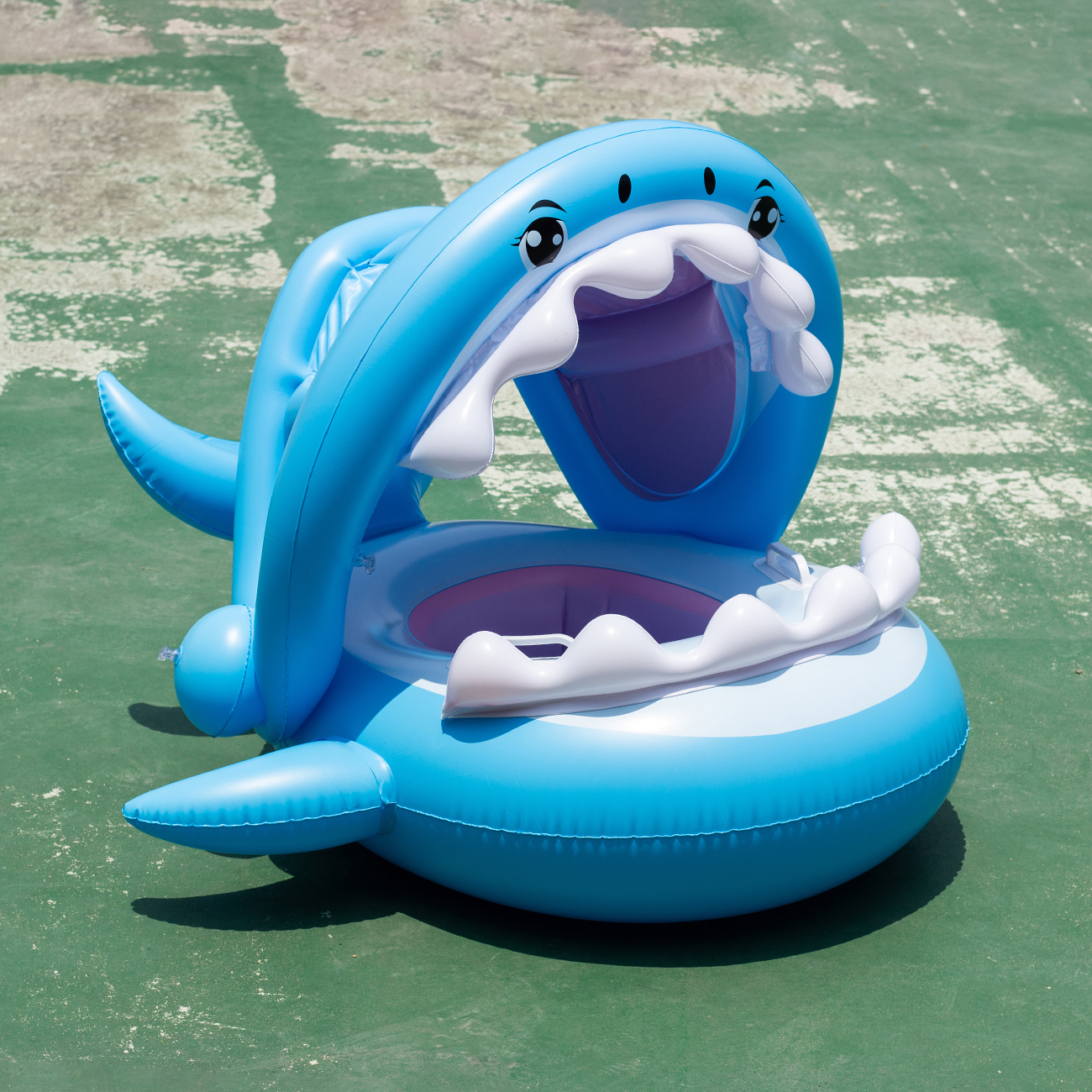 1PC Canopy Shade Shark Float Seat - Ultimate Summer Water Toy for Kids, Portable & Child-Safe Pool Floater