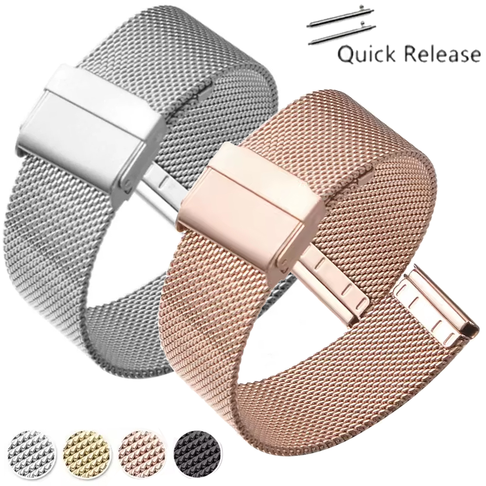 20/22mm Milanese Watchband for Active 3 45mm Quick Release Watch Band for Active2/Max Mesh Stainless Steel Strap